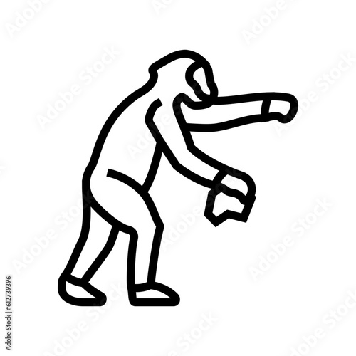 australopithecus human evolution line icon vector. australopithecus human evolution sign. isolated contour symbol black illustration