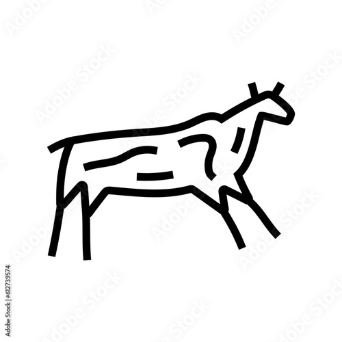 cave paintings human evolution line icon vector. cave paintings human evolution sign. isolated contour symbol black illustration