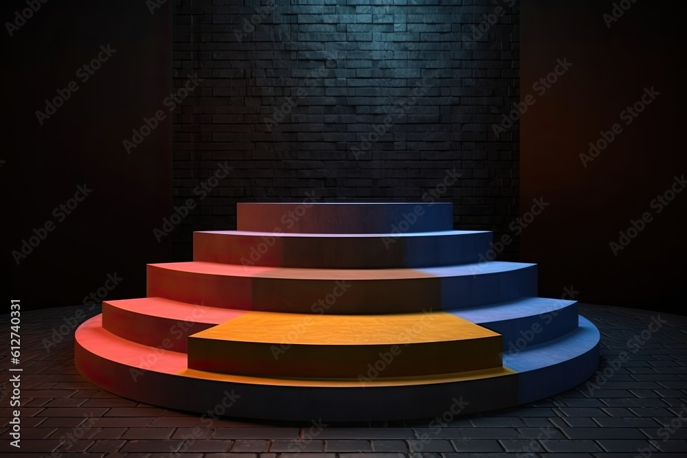 Fototapeta premium podium with red carpet and spotlight