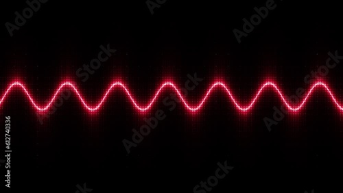 Red Sine Wave Energy Wave Frequency Digital Dot Matrix Display Loop photo