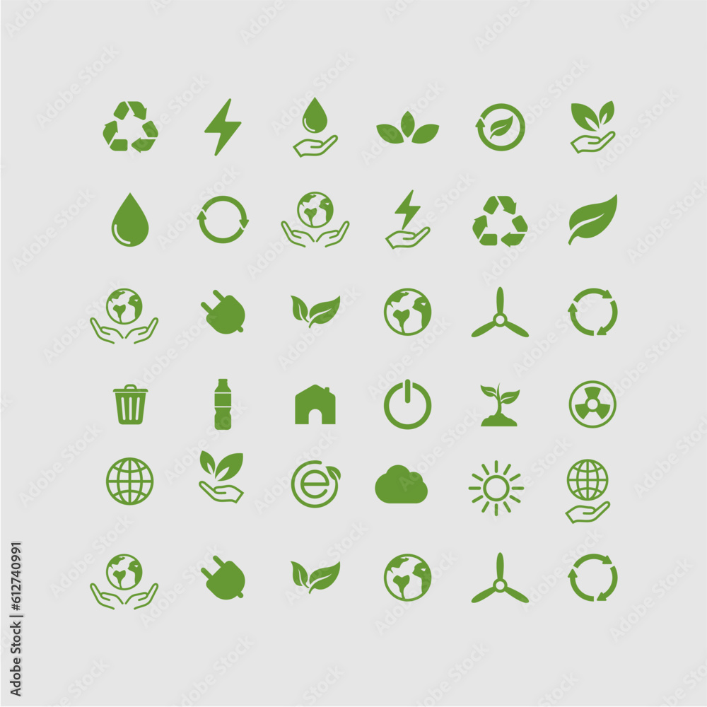 set of green envirotment vector set of green envirotment vector
