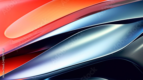 Close-up of automotive industry streamlined colorful glossy design elements. Generative AI