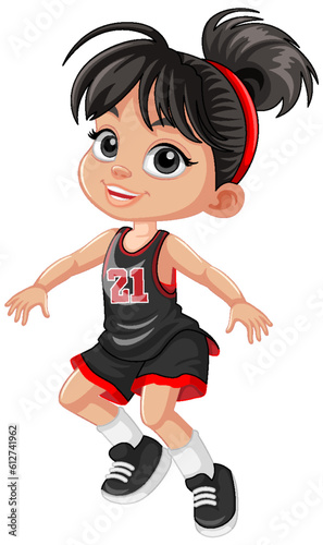 Female basketball player cartoon character
