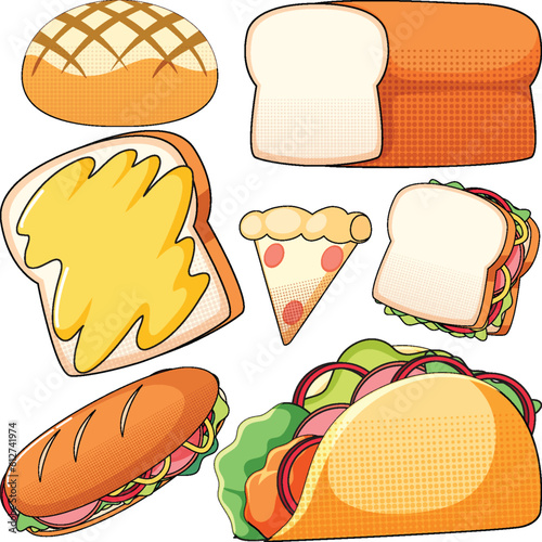 Breakfast Food Vector Seamless Pattern