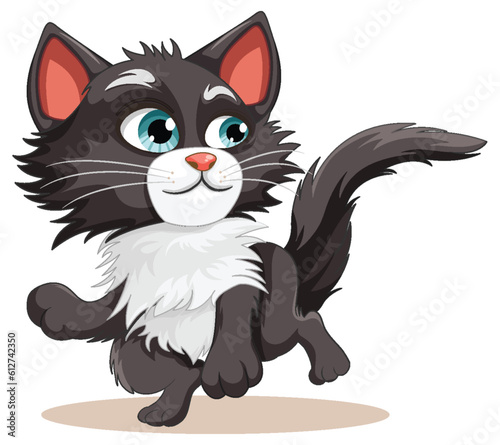 Black cute cat cartoon