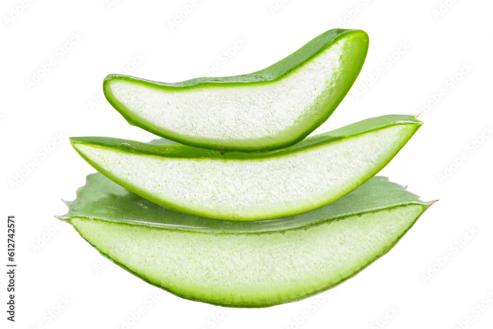 Slides, pieces of green fresh aloe vera. On a blank background. PNG Slides, pieces of green fresh aloe vera. On a blank background. PNG