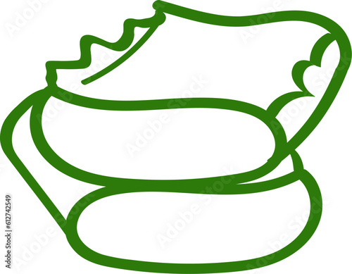 aloe vera leaf graphic line