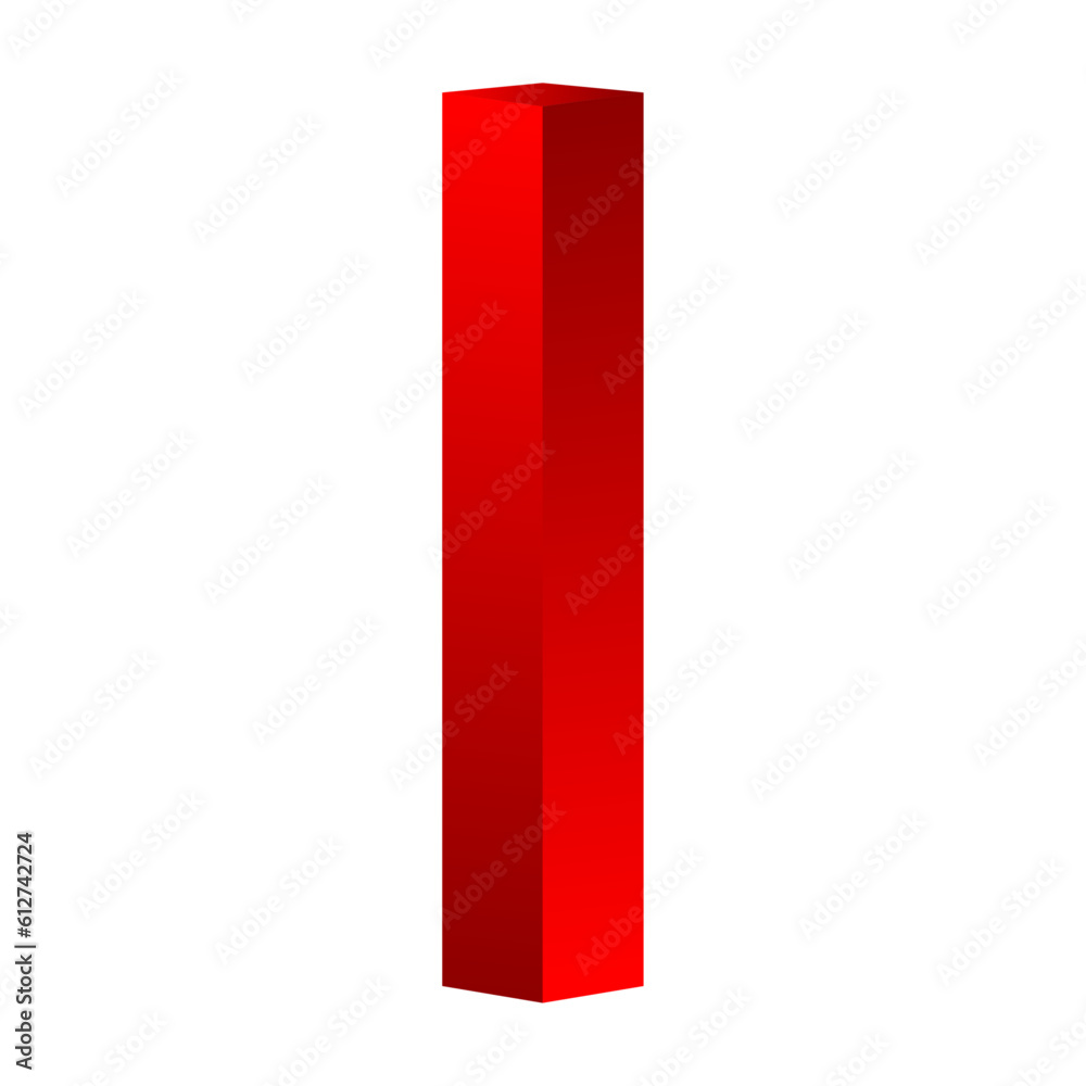 3D Letter I Red Color Logo Design 3D Letter I Red Color Logo Design