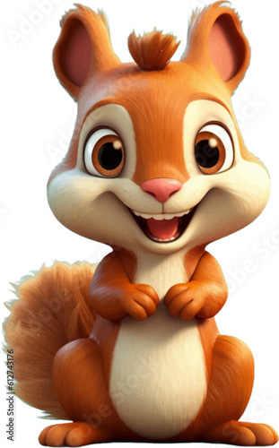 Cute Squirrel in 3D  style.
