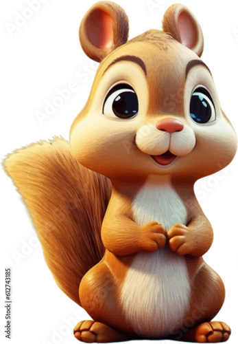 Cute Squirrel in 3D  style.