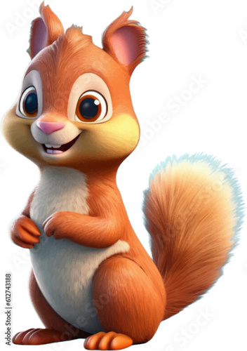 Cute Squirrel in 3D style.