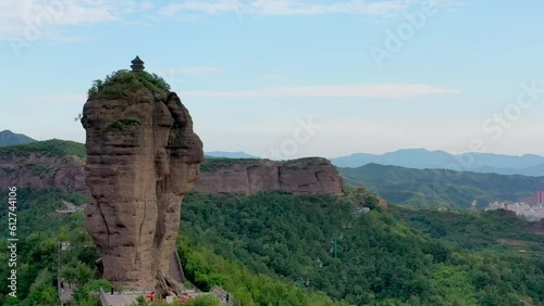 Aerial photography of Shuangta Mountain in Chengde City,
