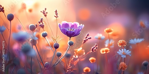 Springtime Beauty. Abstract Pastel Background of Blossoming Flowers and Trees in Nature © Thares2020