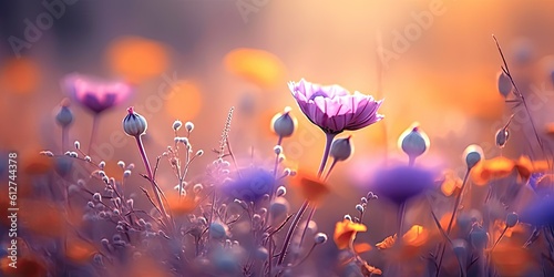 Springtime Beauty. Abstract Pastel Background of Blossoming Flowers and Trees in Nature © Thares2020