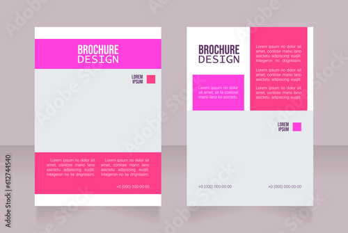 Courses for florists blank brochure design. Template set with copy space for text. Premade corporate reports collection. Editable 2 paper pages. Bebas Neue, Lucida Console, Roboto Light fonts used