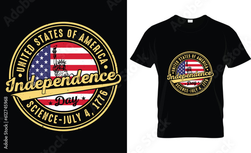 Happy 4th of July USA Holiday, American Independence Day t-shirt design, Fourth of July 1776 in the United States of America graphic typography Vector illustration Design Template EPS 10 file.