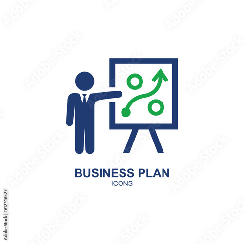 Business plan icon logo vector template