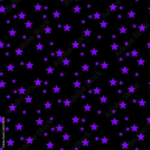 パターン素材　星模様（1）　大　紫と黒