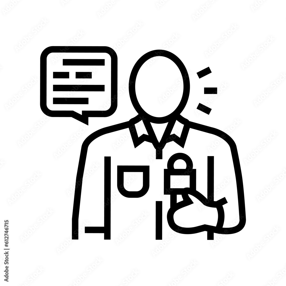 reporter news media line icon vector. reporter news media sign. isolated contour symbol black illustration