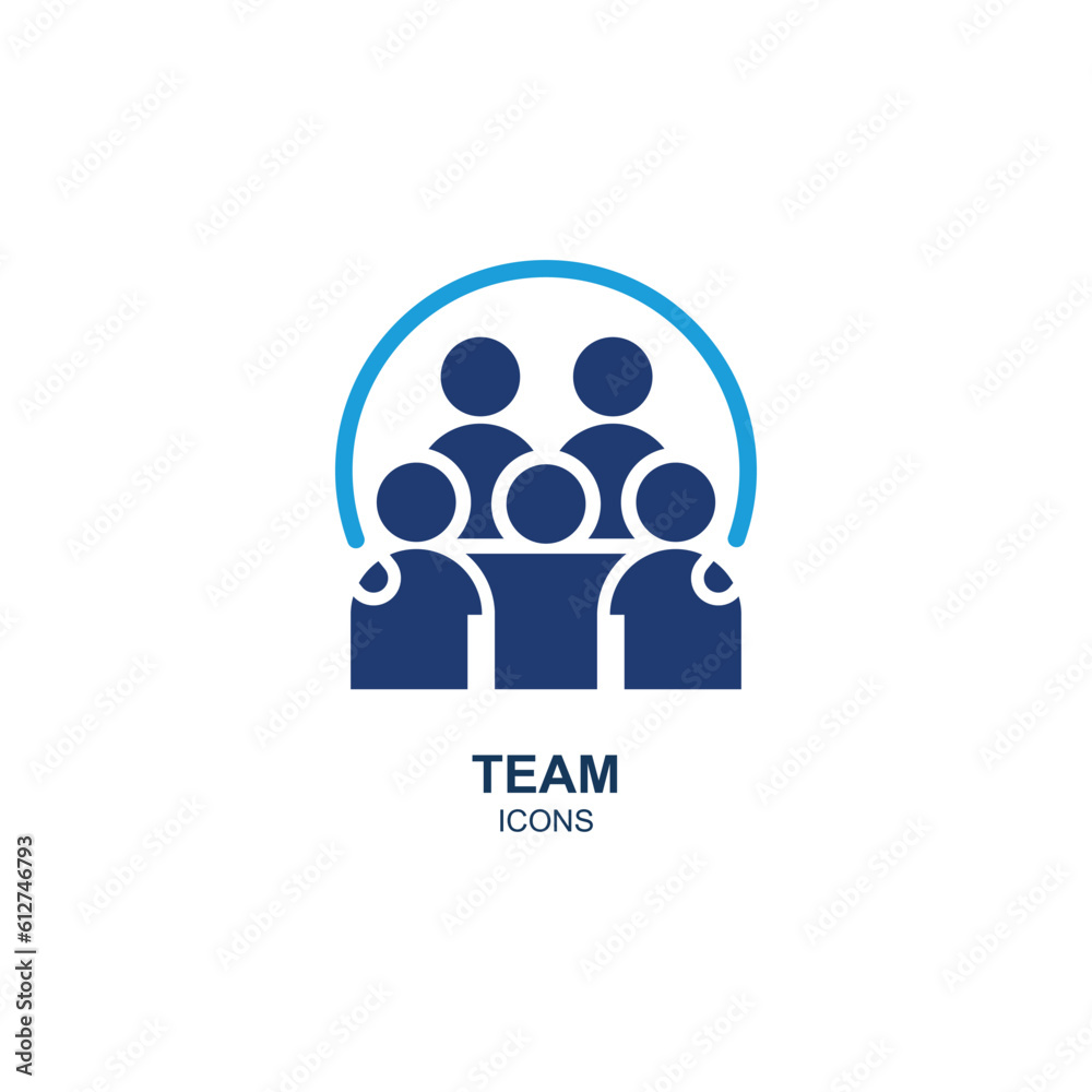 Team icon logo vector illustration in flat style Team icon logo vector illustration in flat style