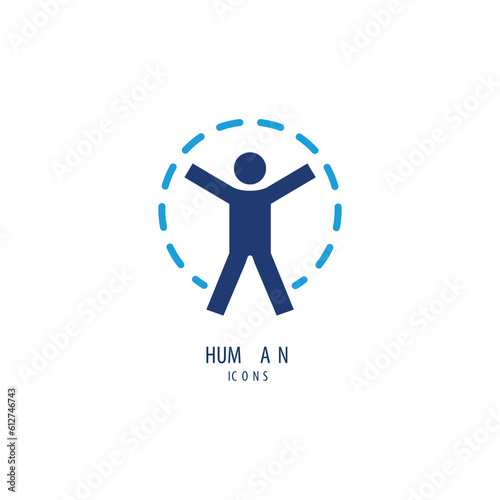 Human icon logo vector illustration in flat style