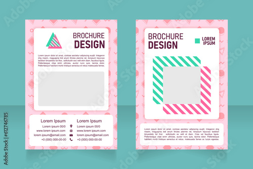 Baby blank brochure design. Template set with copy space for text. Premade corporate reports collection. Editable 2 paper pages. Bahnschrift SemiLight, Bold SemiCondensed, Arial Regular fonts used