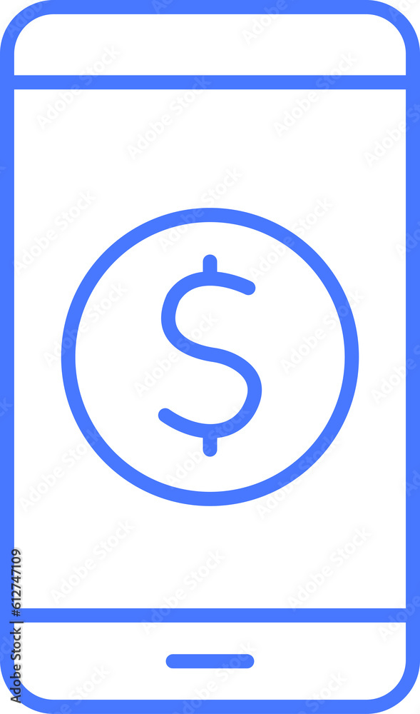 Mobile banking line icon Mobile banking line icon