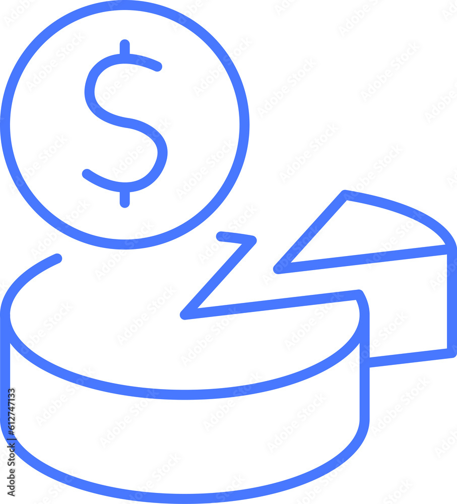Pie chart money line icon Pie chart money line icon