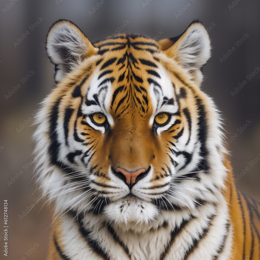 Fototapeta premium Portrait of a tiger. Tiger Head. Front view