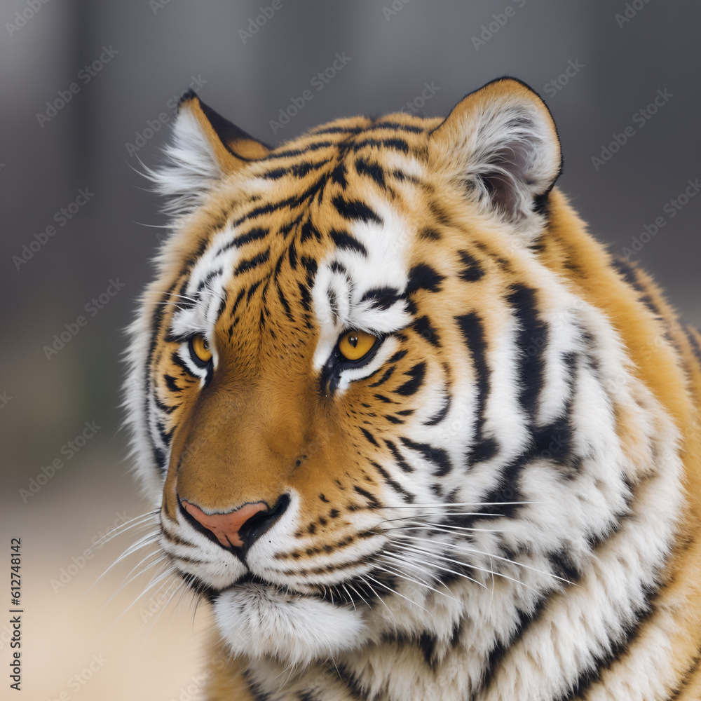 Obraz premium Portrait of a tiger. Tiger Head. Side view