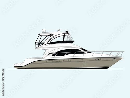 Vector motor yacht art. This is a high resolution vector motor yacht illustration.