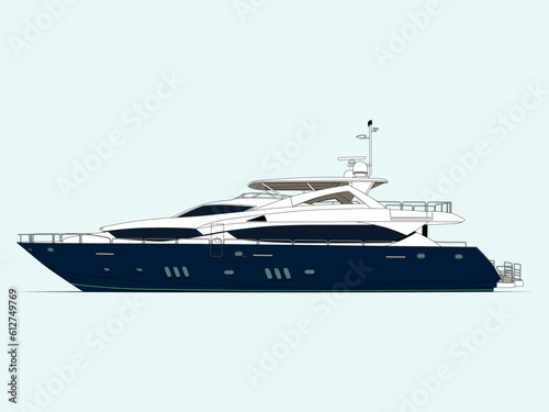 Excellent luxury high resolution yacht vector. © vectorartist99