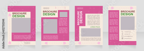 Women space for creative growth blank brochure design. Template set with copy space for text. Premade corporate reports collection. Editable 4 paper pages. Arial, Myriad Pro fonts used