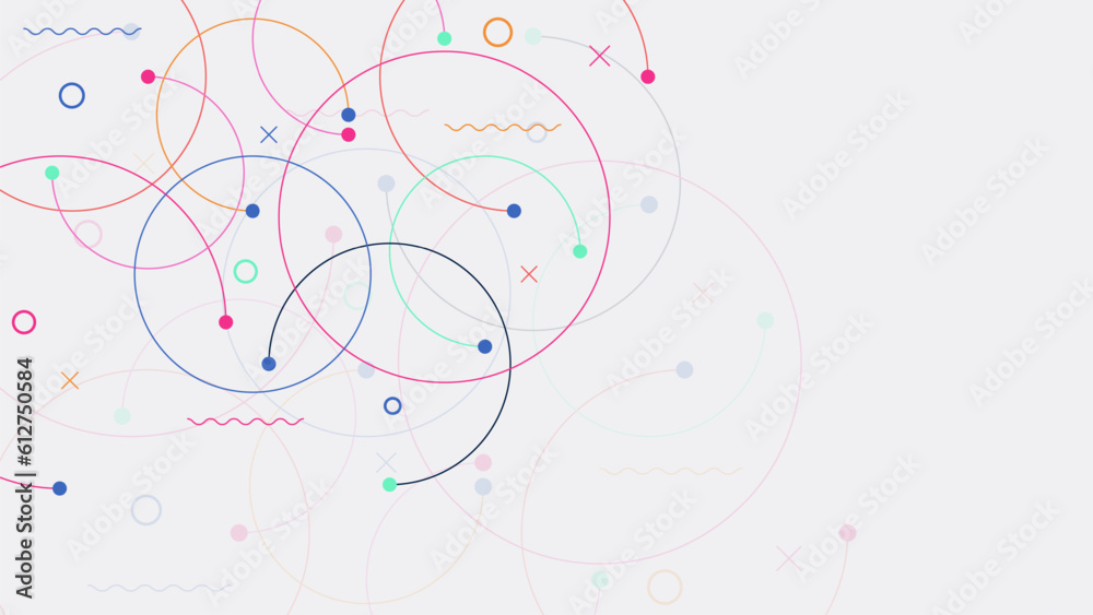 Plexus circles connection for global communication, big data visualization, science and technology background design.