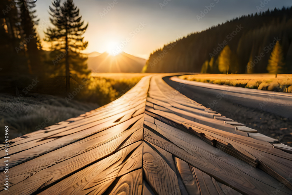 Fototapeta premium sunset in the forest