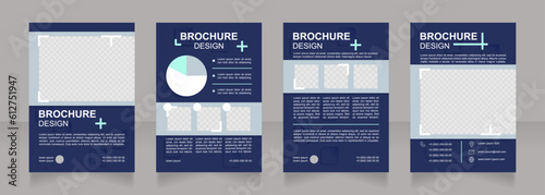 Predicting market performance and growth blank brochure design. Template set with copy space for text. Premade corporate reports collection. Editable 4 paper pages. Arial Bold, Regular fonts used
