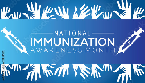 National Immunization Awareness Month. Vector illustration on white background