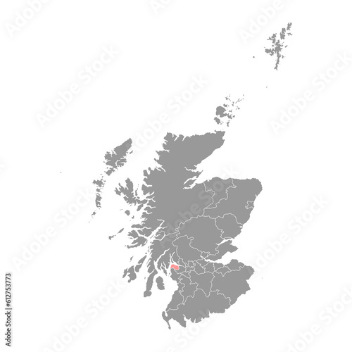 Inverclyde map, council area of Scotland. Vector illustration.