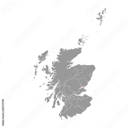 Dundee City map, council area of Scotland. Vector illustration.