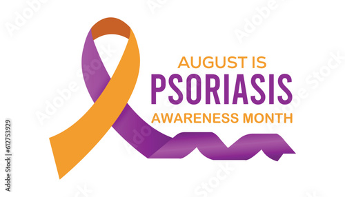 Psoriasis awareness month is observed every year in August.banner design template Vector illustration background design.