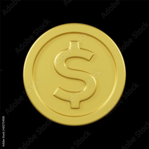 coin 1.2 on black background, vector 3D. 