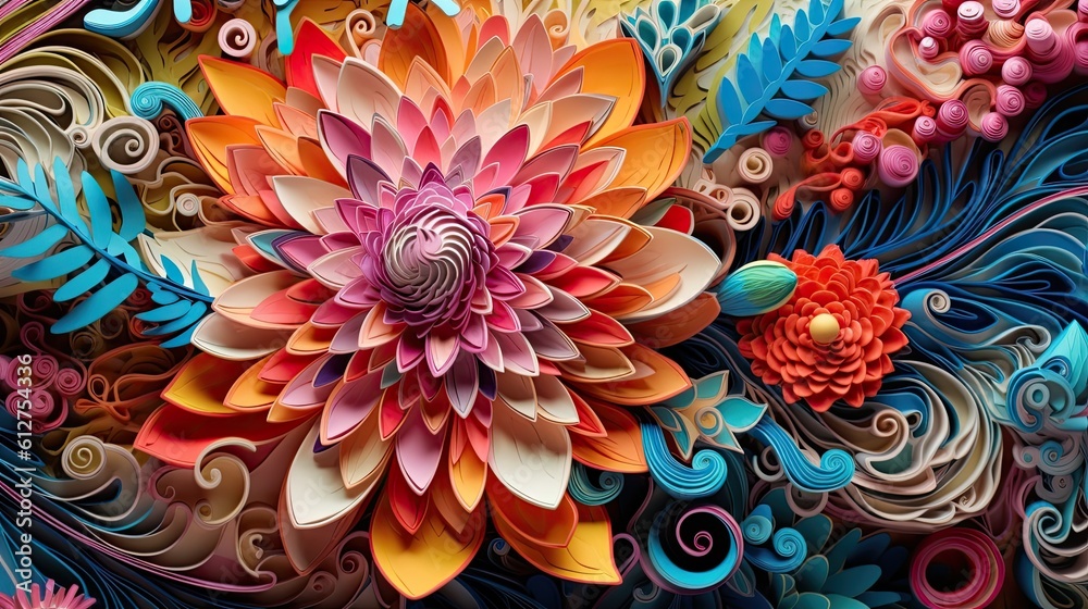 coloful paper flower background coloful paper flower background
