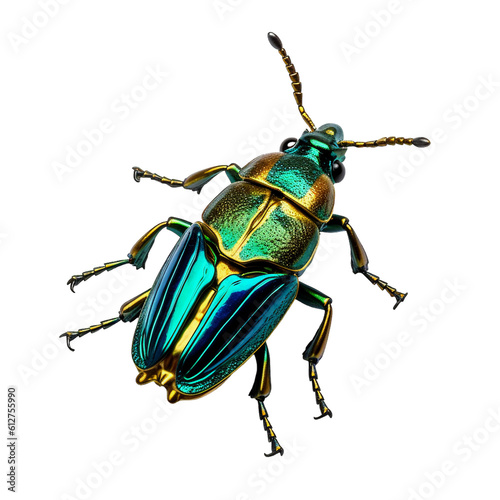 Jewel beetle in transparent background isolated, generative ai 