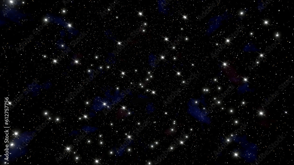 Digital Illustration of a starry sky night scene Digital Illustration of a starry sky night scene