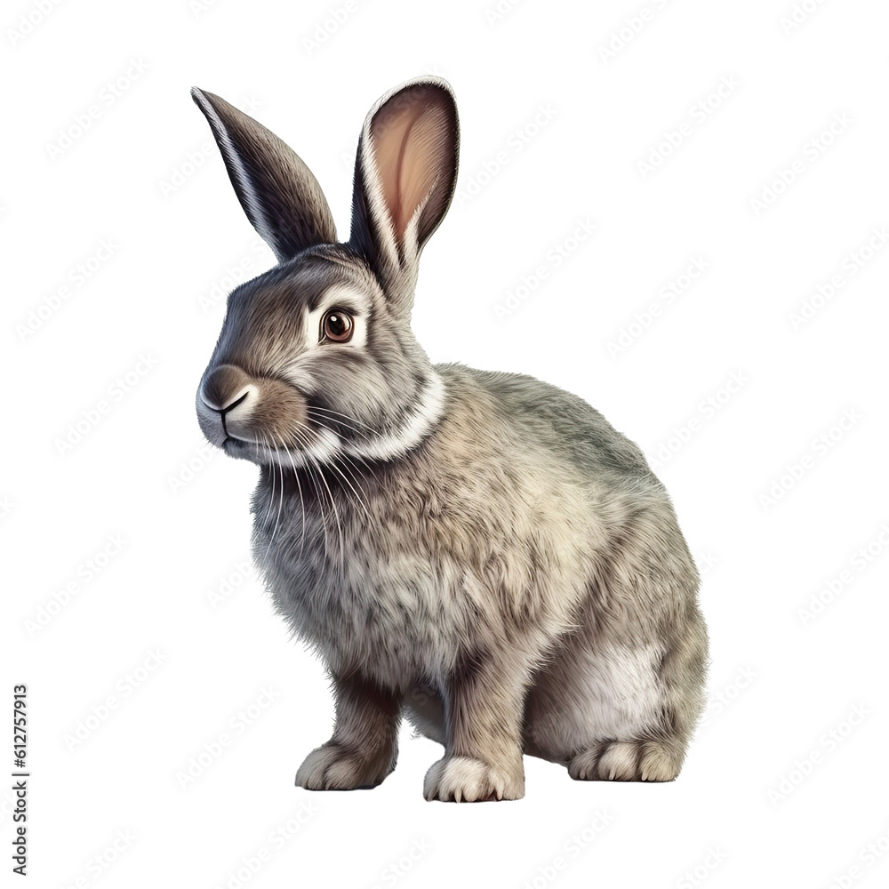 A rabbit isolated on a transparent png white background