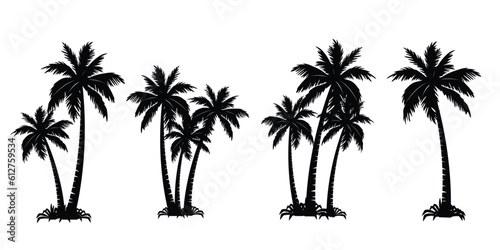 Palm tree silhouette vector eps 10