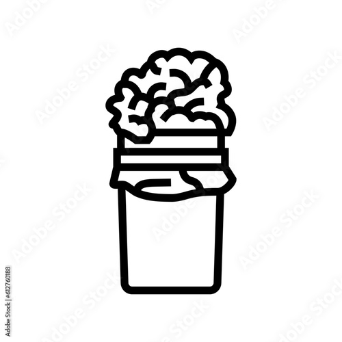 paper towel trash line icon vector. paper towel trash sign. isolated contour symbol black illustration