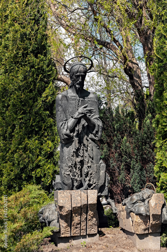 Jesus Christ statue of St. Michael's Cathedral in Kyiv, Ukraine