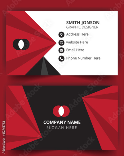 Creative and Clean Business Card Template. Flat Visiting Card Design Vector Illustration. Stationery Design