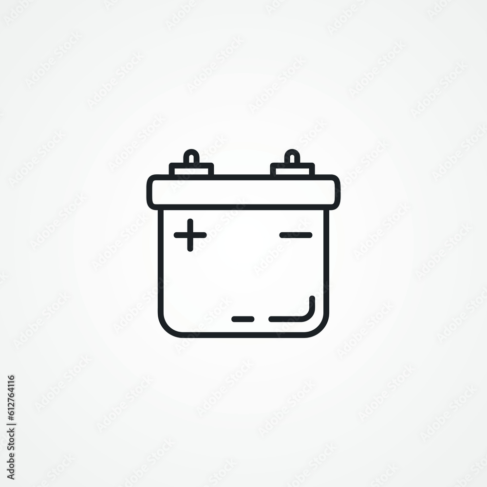 Car Battery Line Icon. car battery line icon